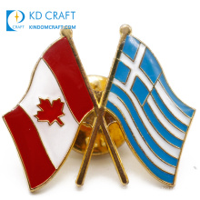 China manufacturer custom metal enamel epoxy souvenir friendship cross country canadian flag canada lapel pin badge